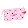 Trousse Fourre-Tout Triple Minnie Mouse Naive Rose 22 x 12 x 3 cm