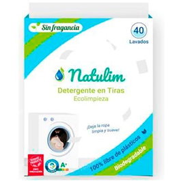 Natulim Détergent Naturel Écologique en Tiras 40 Tiras - Vegan et Cruelty Free - Lavage 4kg à 8kg