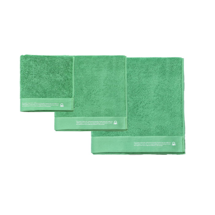 Ensemble de serviettes de toilette Benetton Vert 3 Pièces Ensemble de serviettes de toilette Benetton Vert 3 Pièces