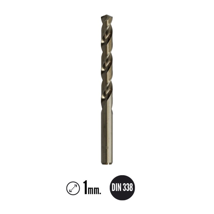 WOLFPACK LINEA PROFESIONAL Mèche cylindrique en cobalt HSS 1,00 mm (Lot de 2) WOLFPACK LINEA PROFESIONAL Mèche cylindrique en cobalt HSS 1,00 mm (Lot de 2)