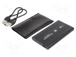 QOLTEC Boîtier pour disques 2,5 pouces Aluminium Noir