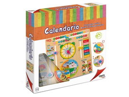 Cayro Calendrier en Bois Éducatif pour Enfants de 3 Ans - Multilingue (Français, Espagnol, Anglais, Allemand, Italien, Portugais)