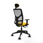 Piqueras Y Crespo Chaise de bureau Motilla, Jaune/Gris, mécanisme Synchro/Traslack