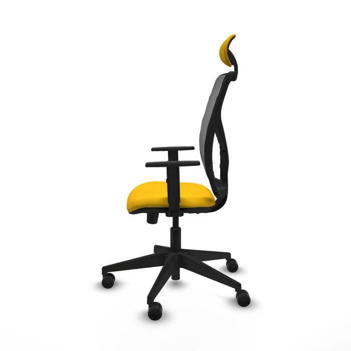 Piqueras Y Crespo Chaise de bureau Motilla, Jaune/Gris, mécanisme Synchro/Traslack