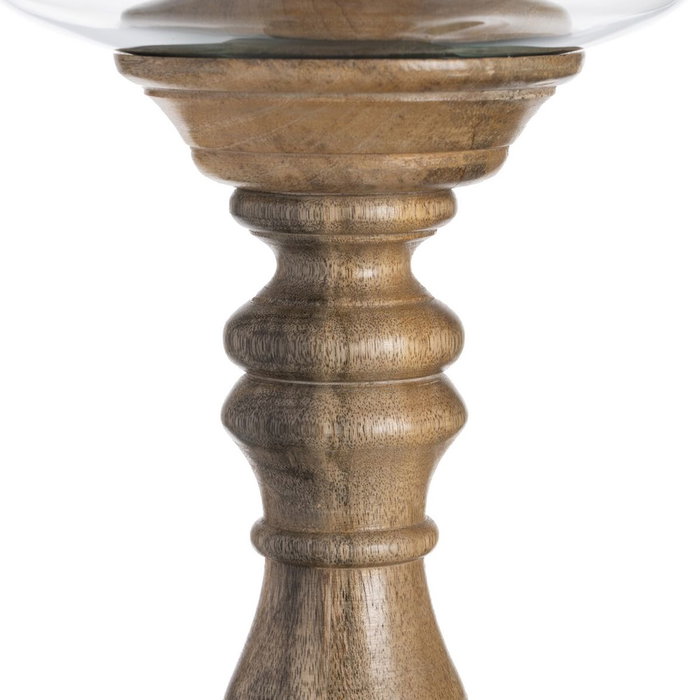 BigBuy Home Bougeoir Naturel Bois Verre 20 x 20 x 68 cm BigBuy Home Bougeoir Naturel Bois Verre 20 x 20 x 68 cm