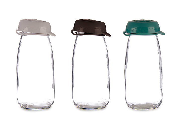 Vivalto Lot de 3 Bouteilles en Verre 250 ml Transparent et Couleurs Assorties Aléatoires 5x14x6 cm (Set de 24)