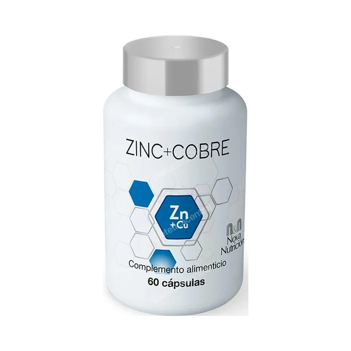 N&N Nova Nutricion Zinc+Cobre 60 Cap - Complément alimentaire Zinc 20mg + Cuivre, 60 capsules, Vegan et sans gluten N&N Nova Nutricion Zinc+Cobre 60 Cap - Complément alimentaire Zinc 20mg + Cuivre, 60 capsules, Vegan et sans gluten