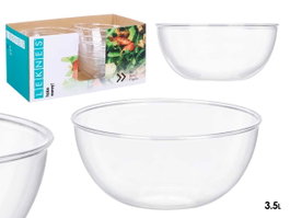 Leknes Bol Redond Grand Transparent 3,5 L 25,5 x 25,5 x 12,5 cm Plastique (Set de 24)