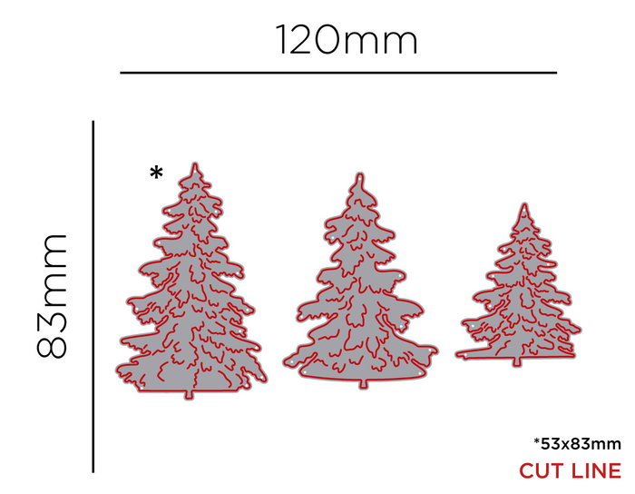 Misskuty Emporte-pièces fins ZAG Noël sapins (lot de 3)