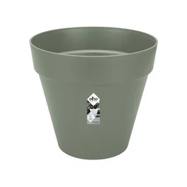 ELHO Pot de fleurs Loft Urban, réservoir d'eau intégré, plastique, vert, Ø48.5 x H44.5 cm