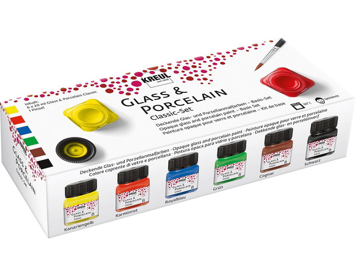Kreul Set de 6 peintures pour porcelaine brillante 160ºC Kreul Set de 6 peintures pour porcelaine brillante 160ºC