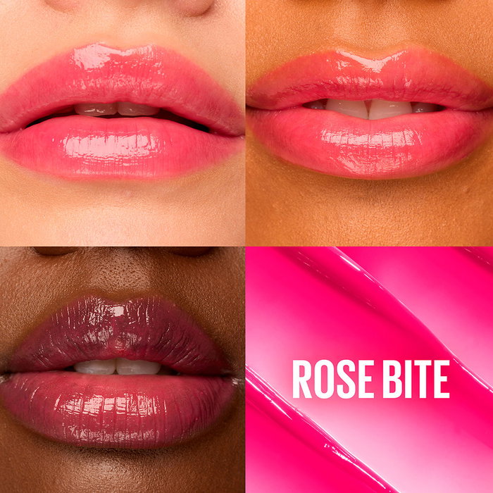 Maybelline Rouge à lèvres Lifter Glaze #003-Rose Bite 2.8 gr - Hydratation intense, acide hyaluronique, extrait d'acérola