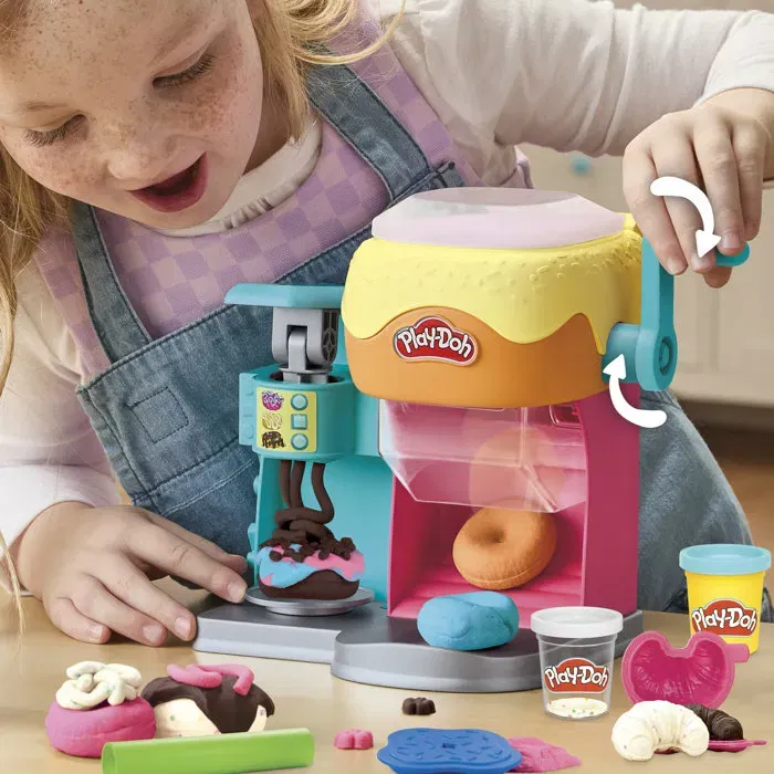 Play-Doh Donut Drop Shop - Coffret de pâte à modeler et jouet créatif de nourriture factice pour enfants à partir de 3 ans