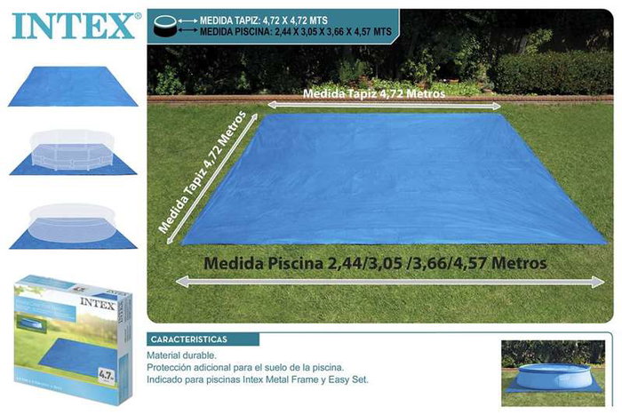 Intex Tapis de sol pour piscine 472 x 472 cm Bleu Intex Tapis de sol pour piscine 472 x 472 cm Bleu