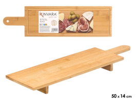 KINVARA Planche en bambou 14x50cm avec poignée et pieds