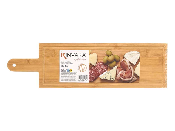 KINVARA Planche en bambou 14x50cm avec poignée et pieds