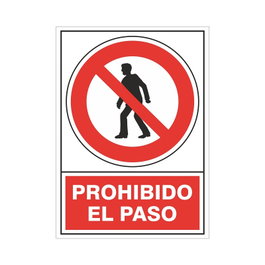 DUVER Signal de prohibition autocollante Prohibido el paso 148x105 mm