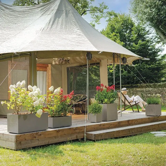 Deroma Millennium - Pot de fleurs rectangulaire avec réserve d'eau, 73 litres (79 cm), couleur marron, pour intérieur et extérieur