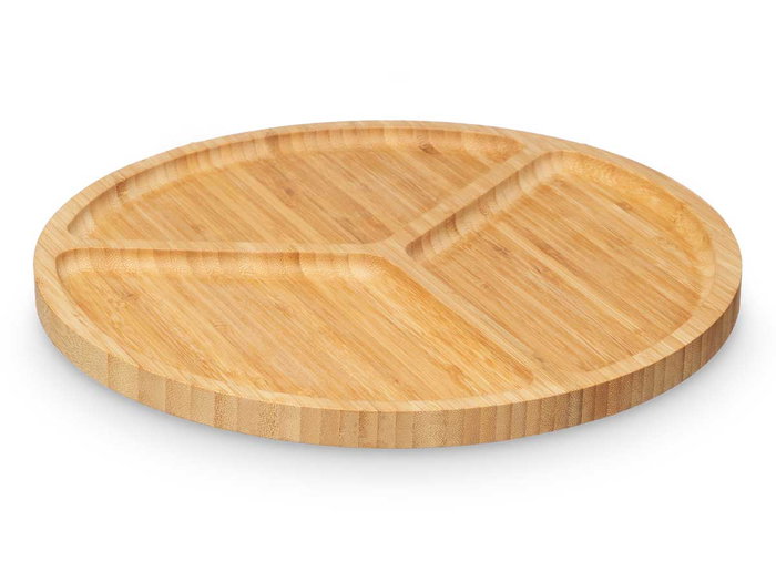 Kinvara Plateau 3 compartiments en bambou 30 x 1,5 x 30 cm (Set de 12)