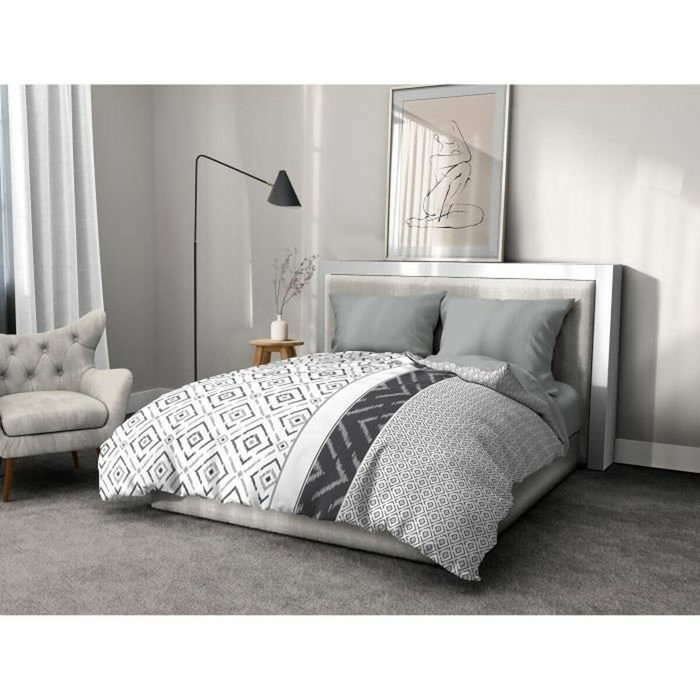 Home Linge Passion Parure de couette ETHNO Gris, 240 x 260 cm