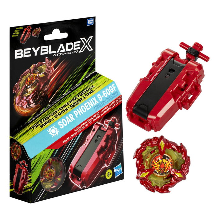 Hasbro Beyblade X Soar Phoenix 9-60GF Rouge avec Lanceur Deluxe Hasbro Beyblade X Soar Phoenix 9-60GF Rouge avec Lanceur Deluxe