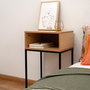 Vinthera Table de chevet Moa en MDF naturel avec pieds en acier 40x30x68 cm