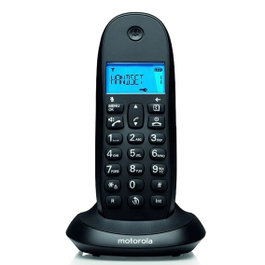 Motorola C1001 CB+ Téléphone Fixe Sans Fil DECT Noir - Écran LCD Rétro-éclairé Bleu