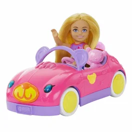 Barbie - HXN05 - Coffret Poupée Chelsea, Cabriolet ours en peluche et ourson - 3 pièces - Jeu d'imagination - Cadeau enfant multicolore
