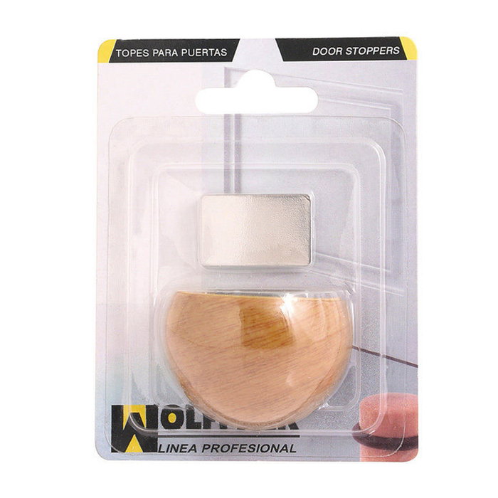 WOLFPACK LINEA PROFESIONAL Butoir de porte adhésif avec retenue magnétique couleur bois WOLFPACK LINEA PROFESIONAL Butoir de porte adhésif avec retenue magnétique couleur bois