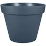 Eda Pot de Fleurs Toscane, Rond, Bleu Jean, Ø 40 cm x Hauteur 32 cm (23 L), Intérieur/Extérieur, Traité Anti-UV et Gélif