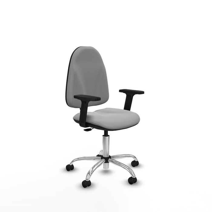 PIQUERAS Y CRESPO Chaise de bureau Algarra similicuir gris clair, accoudoirs 2D, roulettes parquet PIQUERAS Y CRESPO Chaise de bureau Algarra similicuir gris clair, accoudoirs 2D, roulettes parquet