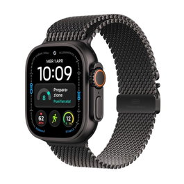 Apple Watch Ultra 4 GPS + Cellular 49 mm Titane Noir Milanese Loop L