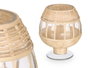 GIFTDECOR Porte-bougie Copa en verre et rotin, lot de 6
