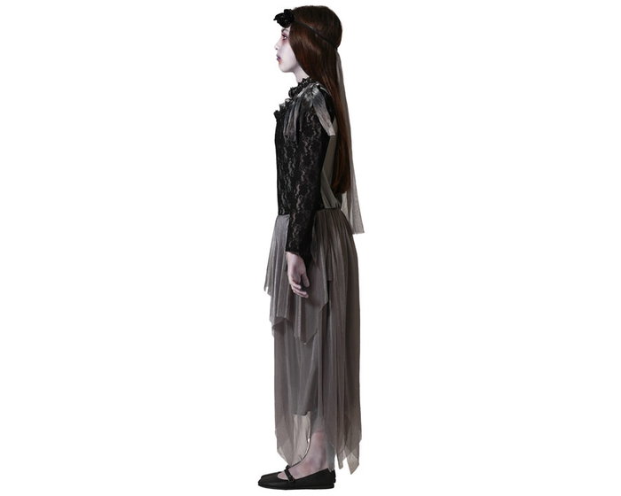 atosa Déguisement de mariée fantôme grise avec voile et robe longue atosa Déguisement de mariée fantôme grise avec voile et robe longue