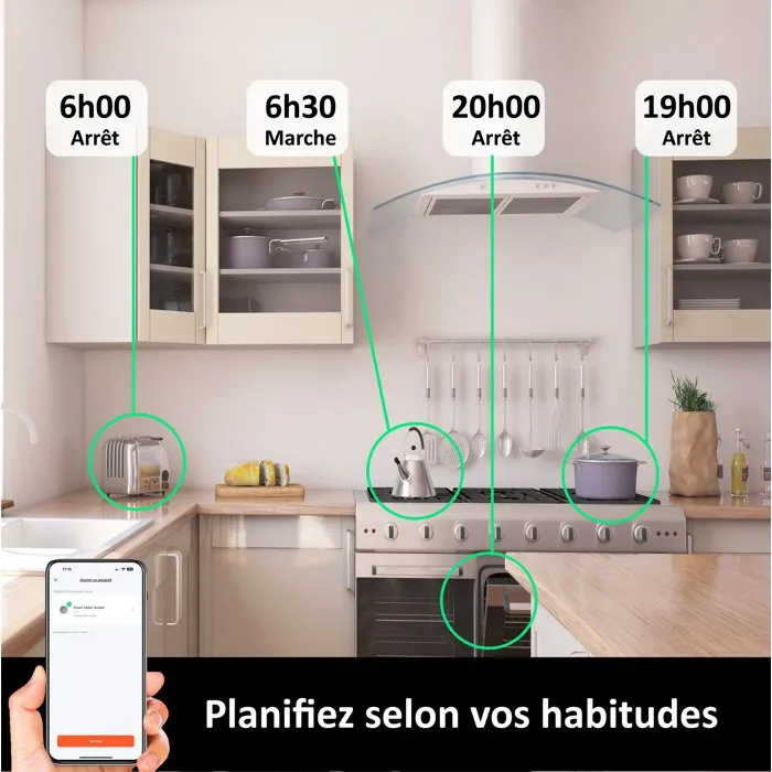 Kyf Prise Connectée WiFi Intérieure KYF, avec Suivi Energétique Intégré Kyf Prise Connectée WiFi Intérieure KYF, avec Suivi Energétique Intégré
