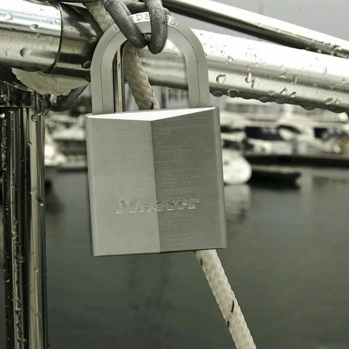Master Lock Cadenas en laiton nickelé 40mm - Anse hexagonale - Haute sécurité