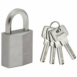 Master Lock Cadenas en laiton nickelé 40mm - Anse hexagonale - Haute sécurité