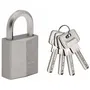 Master Lock Cadenas haute sécurité en laiton nickelé 40mm, anse hexagonale en acier, 4 clés incluses, pour casier, sac ou boîte