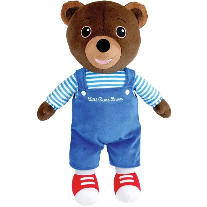 JEMINI - Peluche Petit Ours Brun, personnage emblématique, 45 cm, rembourrage moelleux, compagnon doux pour enfant - Idée cadeau