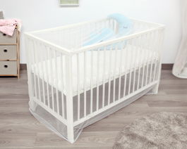 KioKids - Moustiquaire pour Lit de Bébé - Réseau de Protection Anti-Moustiques Universel en Blanc - Accesoire de Sécurité et Confort