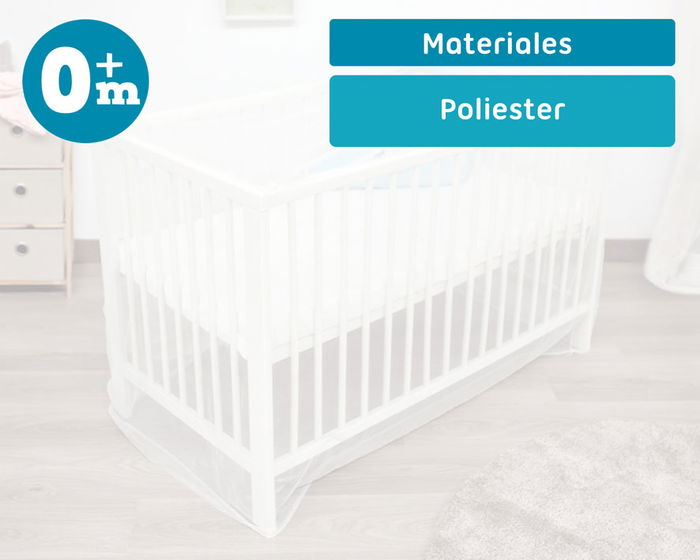 KioKids - Moustiquaire pour Lit de Bébé - Réseau de Protection Anti-Moustiques Universel en Blanc - Accesoire de Sécurité et Confort