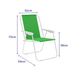 Marbueno Chaise Pliante Verte en Acier