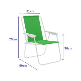 Marbueno Chaise Pliante Verte Acier Plage et Piscine 59x51x75 cm MARBUENO SUMMER 10169V