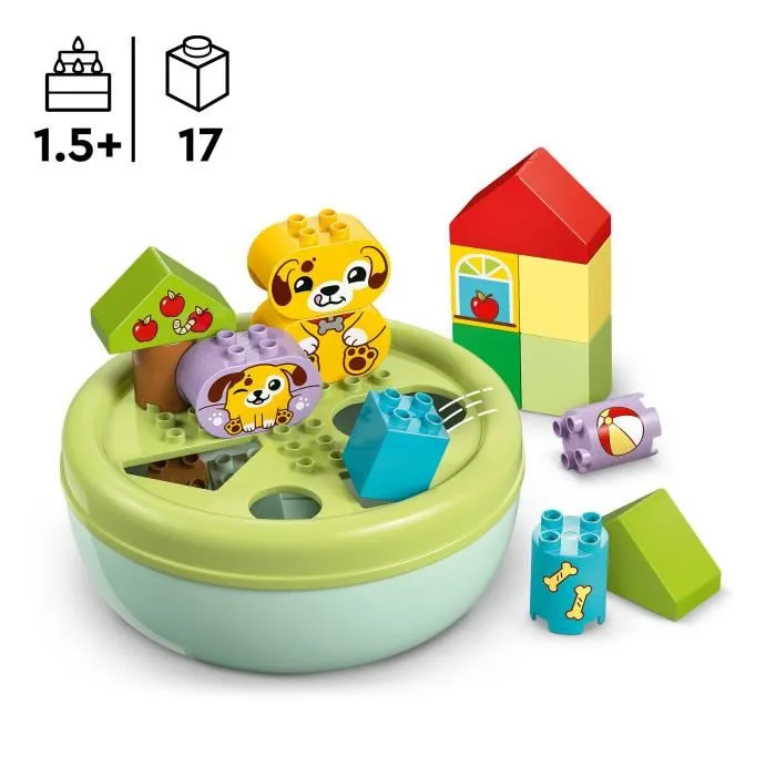 Lego Duplo 10441 Trieur de Formes et Niche pour Chiot - Jeu d'Éveil Éducatif avec Pièces Colorées - Pour Enfants dès 18 Mois