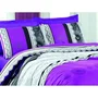 Parure de lit housse de couette 220 x 240 cm + 2 taies d'oreiller 60 x 60 cm en coton renforcé 140 fils - Lilas, Noir, Blanc, Gris