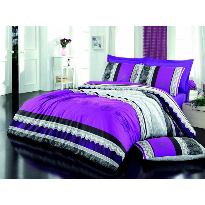 BigBuy Home Parure de housse de couette 220 x 240 cm et 2 taies 60 x 60 cm, Coton renforcé 140 fils, Lilas/Noir/Blanc/Gris BigBuy Home Parure de housse de couette 220 x 240 cm et 2 taies 60 x 60 cm, Coton renforcé 140 fils, Lilas/Noir/Blanc/Gris