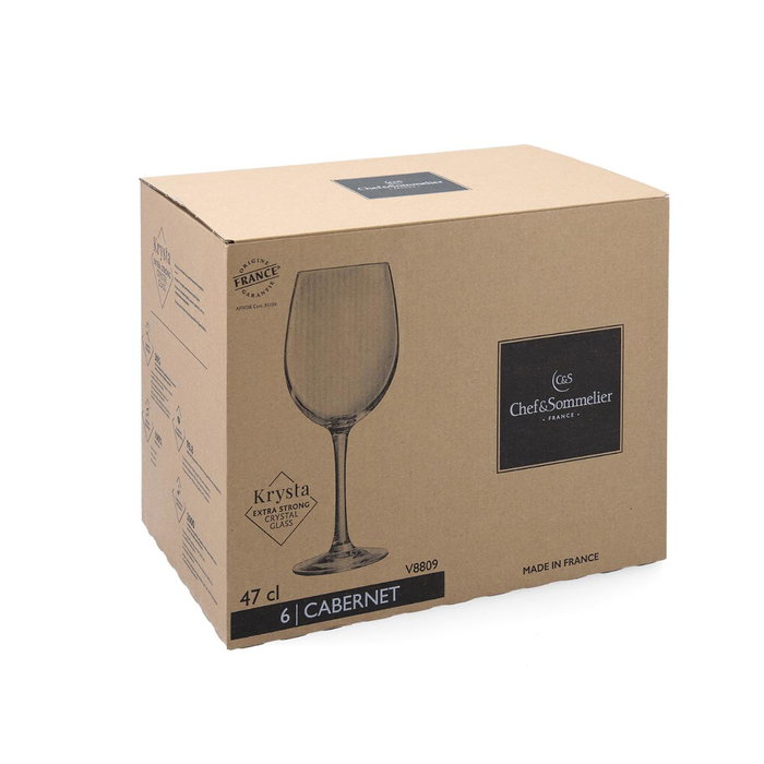 Chef & Sommelier Caja 6 Copas Cabernet Tulip Eco 47 cL Verre à Vin