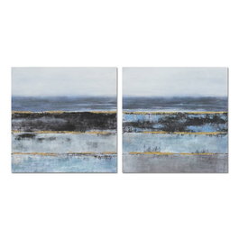 Toile DKD Home Decor Abstrait Moderne (80 x 3 x 80 cm) (2 Unités)