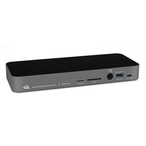 OWC Station d'accueil Thunderbolt 3 Dock (TB3DK2DGPL) avec 2x Thunderbolt 3, 1x mini DisplayPort 1.2, 5x USB 3.1 Gen1, 1x USB-C, RJ-45, S/PDIF et lecteur de cartes
