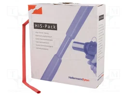 HELLERMANNTYTON Tuyau thermorétractile 6,4mm rouge 5m